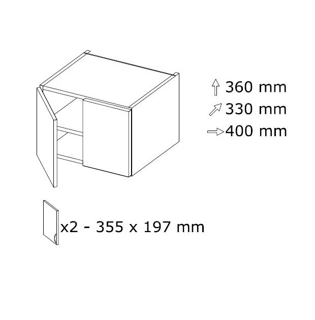 Seinäkaappi NOD 4 L 400 x K 360 Seinäkaappi NOD 4 L 400 x K 360